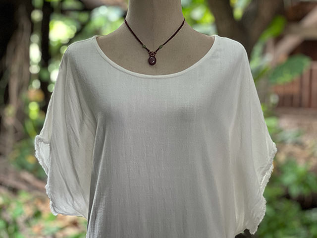 asana HEMP100% やわらか 帯付き ワンピース・きなり