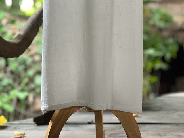 asana HEMP100% やわらか 帯付き ワンピース・きなり