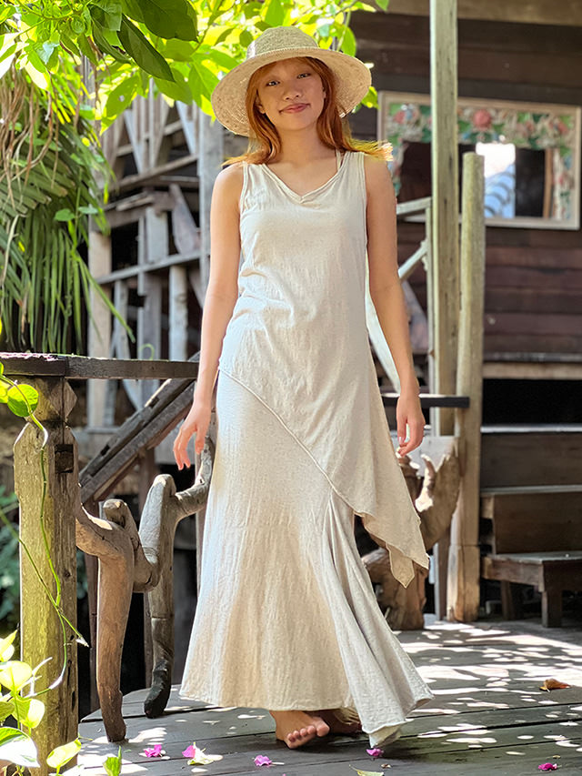 asana ヘンプコットン ふかふか ロング ワンピース【パヤカ オンライン