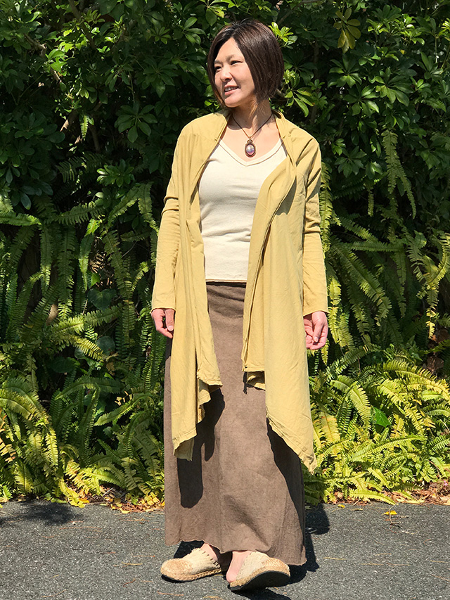 asana NEW 麻女カーディガン・草木染め