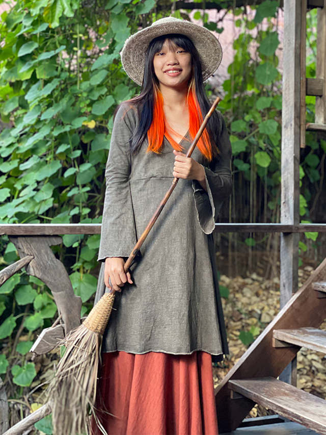 asana ヘンプコットン 厚手 ナウシカ チュニック・草木染め