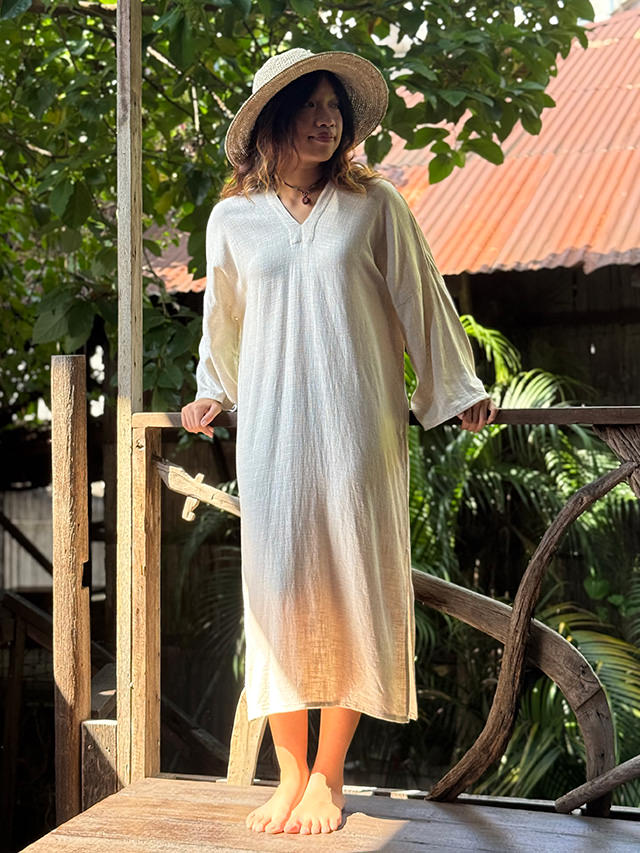 asana HEMP100% やわらか 貫頭衣 ワンピース・草木染め【パヤカ