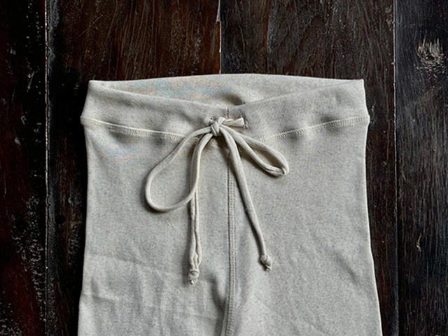 asana ヘンプコットン リブ のびのび レギンス・きなり