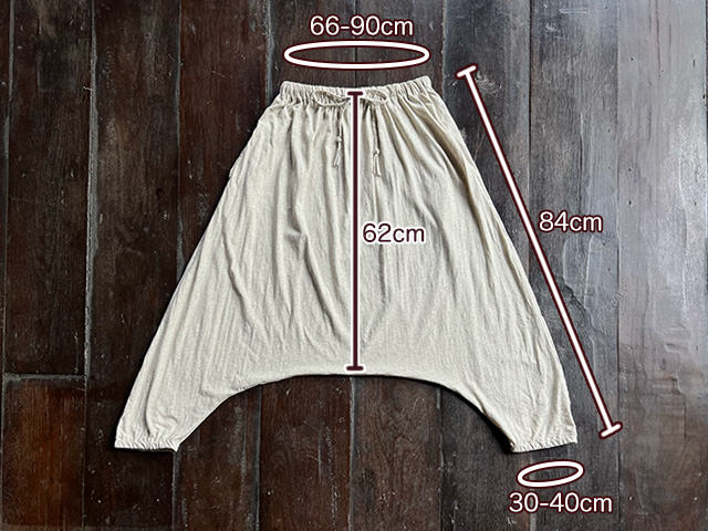 asana ヘンプコットン 薄手 サルエル パンツ・きなり【パヤカ