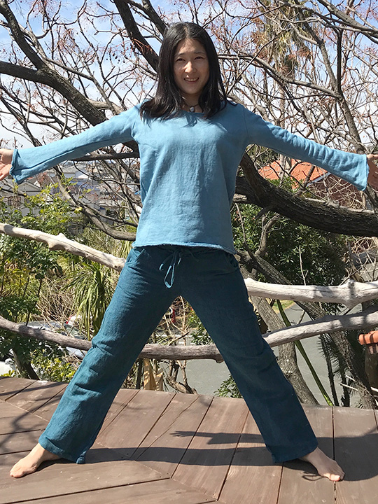 asana HEMP&LINEN イージーパンツ・草木染め