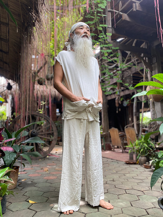 asana HEMP100% テロテロ フリンジ タイパンツ・きなり