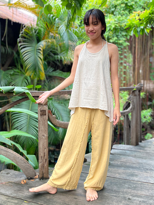 Asana Hemp100 テロテロ フリンジ タイパンツ パヤカ オンラインショップ