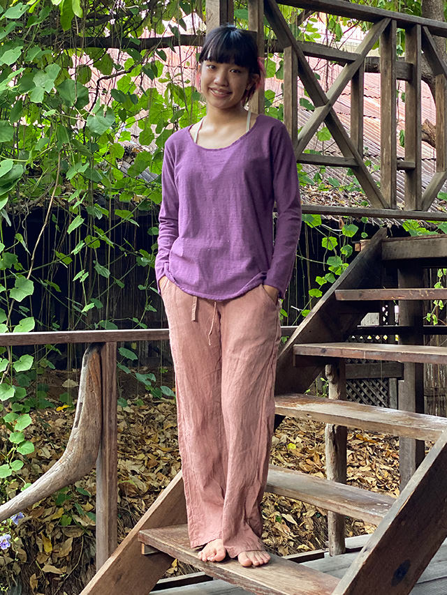 asana HEMP100% NEW イージーパンツ・草木染め