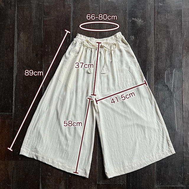 asana HEMP100% テロテロ フレアー パンツ・きなり