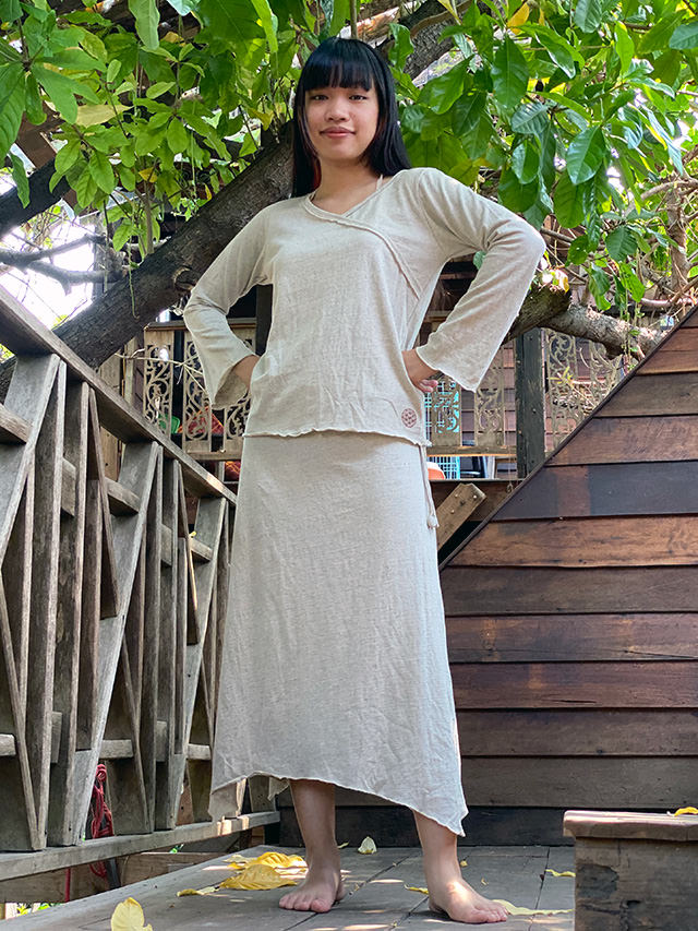 asana ヘンプコットン 厚手 2WAY スカート・きなり