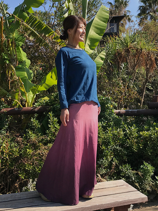 asana ロングスカート・草木染めグラデーション