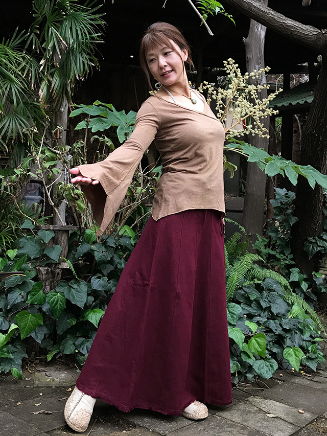 HEMP100%　切り替えスカート