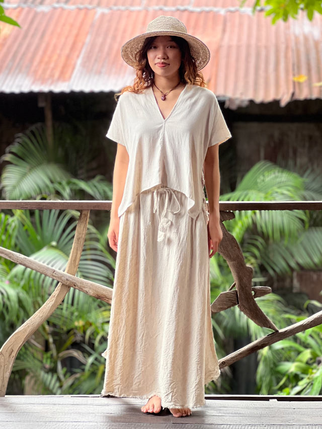 asana HEMP100% テロテロ 肩紐 チュニック・きなり【パヤカ オンライン