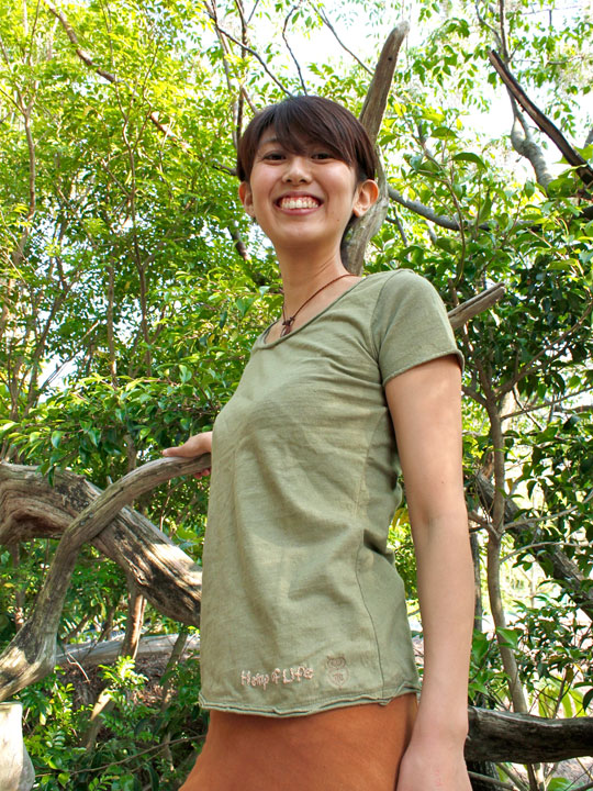 asana スリムTee Hemp of Life・刺繍