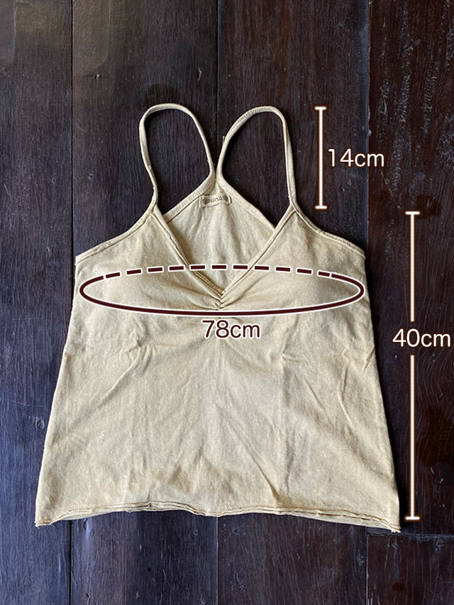 asana ヘンプコットン 厚手 パット入り キャミタンク・草木染め