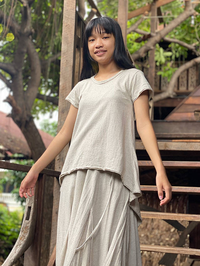 asana ヘンプコットン 厚手 NEW ウイング Tee・きなり