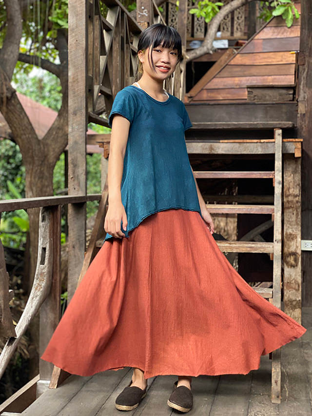 asana ヘンプコットン 厚手 NEW ウイング Tee・草木染め