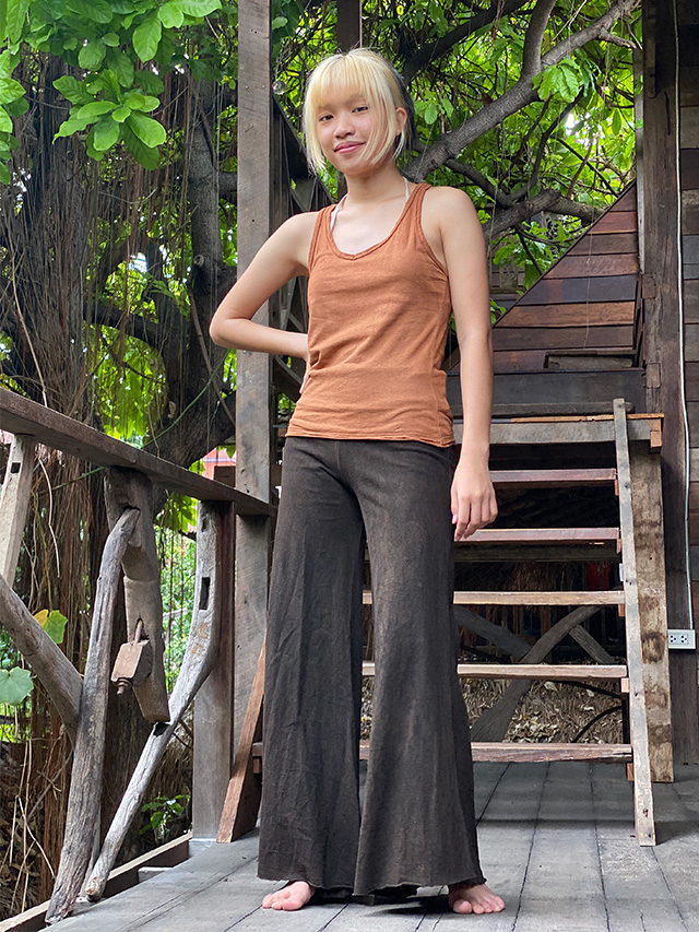 asana ヘンプコットン 薄手 インナー タンクトップ・草木染め