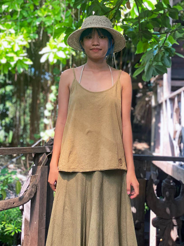 asana ヘンプコットン 薄手 キャミソール・草木染め