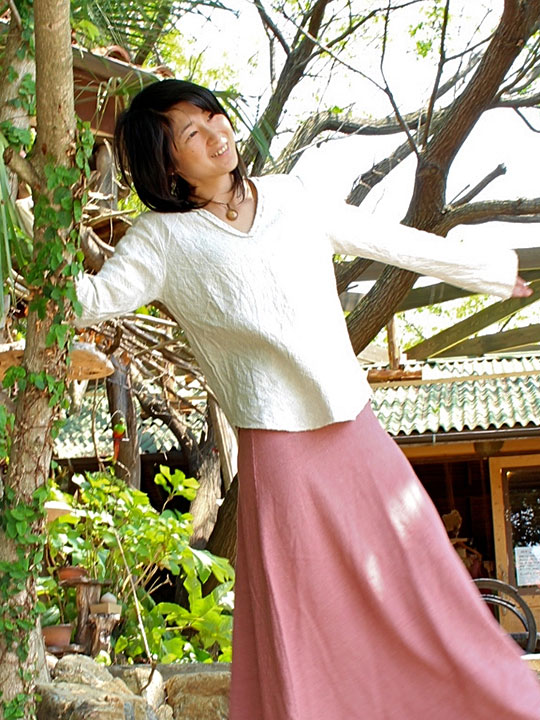 asana HEMP100% バイアス スリーブ・きなり