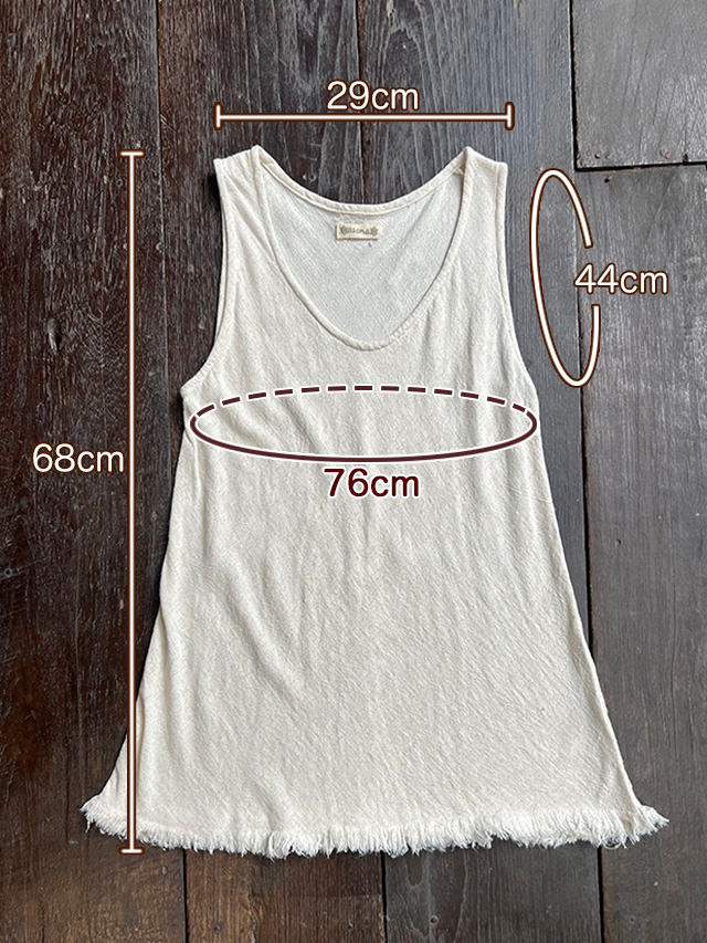 asana HEMP100% テロテロ バイアス タンクトップ・きなり