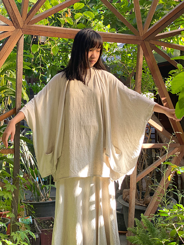 asana HEMP100% テロテロ 羽織・きなり