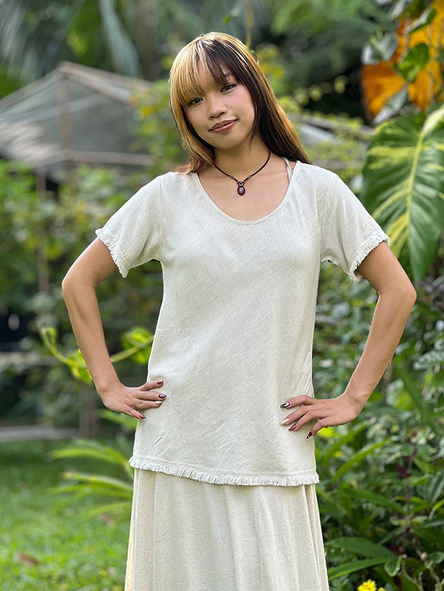 asana HEMP100% テロテロ バイアス Tee・きなり