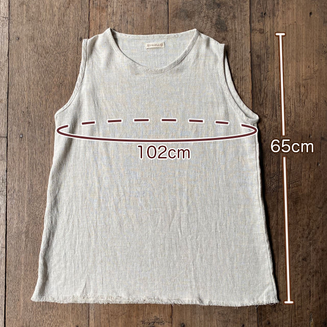 asana HEMP100% テロテロ ゆったり タンクトップ・きなり