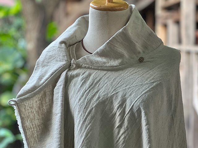 asana HEMP100% 厚手 NEW 森のポンチョ・きなり