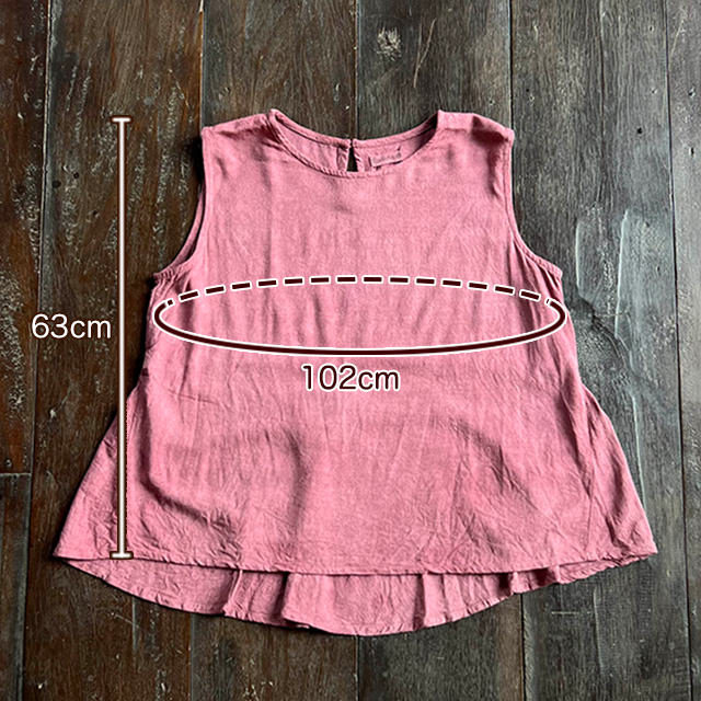 asana HEMP100% テロテロ 切り替え ノースリーブ・草木染め