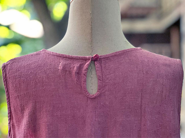 asana HEMP100% テロテロ 切り替え ノースリーブ・草木染め