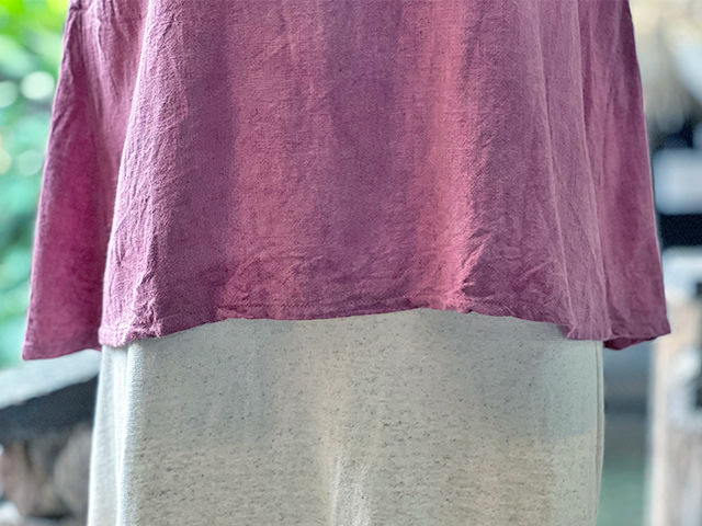 asana HEMP100% テロテロ 切り替え ノースリーブ・草木染め