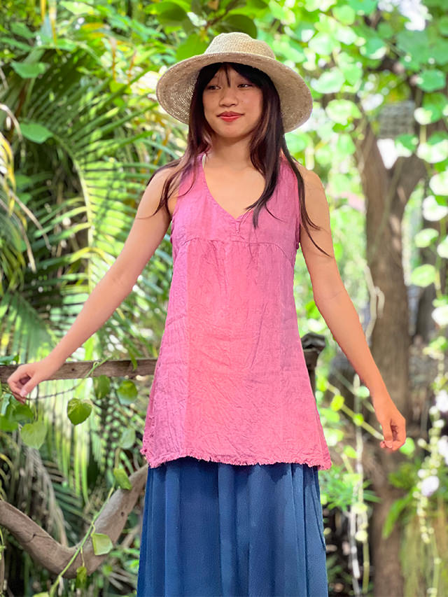 asana HEMP100% ガーゼ タンクトップ・草木染め