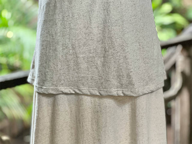 asana ヘンプコットン 薄手 スリム Tee・きなり