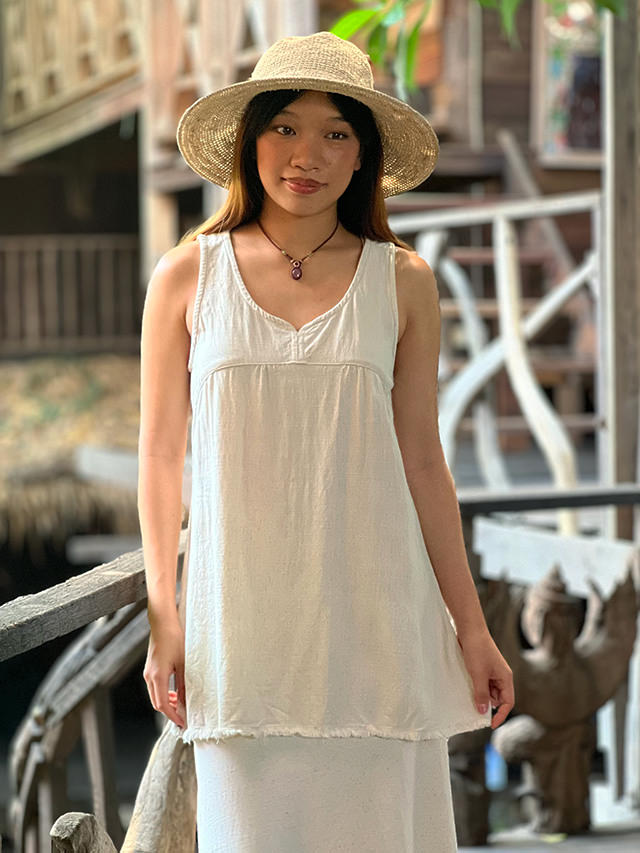 asana HEMP100% テロテロ タンクトップ・きなり