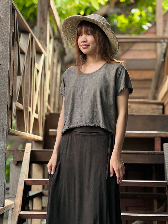 asana HEMP100% テロテロ ゆったり Tee・草木染め