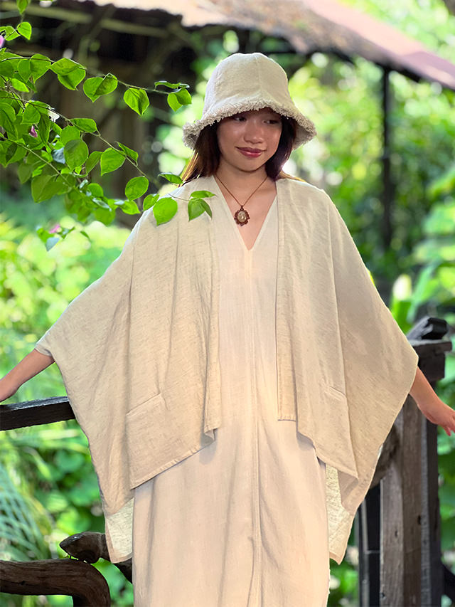 asana HEMP100% 羽織・きなり