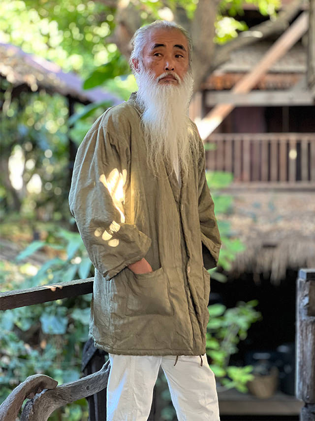 asana HEMP100% 厚手 デニム風 リバーシブル はんてん・草木染め