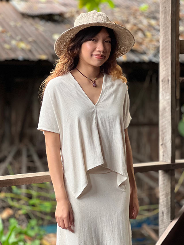 asana HEMP100% テロテロ クロス TEE・きなり