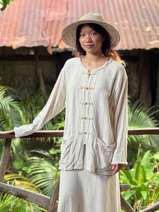 asana HEMP100% やわらか ランナー ジャケット・きなり