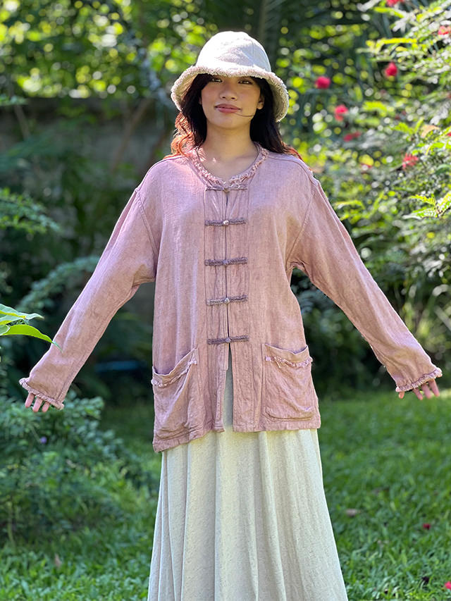 asana HEMP100% やわらか ランナー ジャケット・草木染め