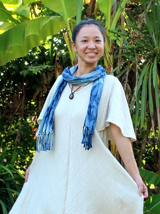 asana ヘンプコットン ショール・インディゴタイダイ