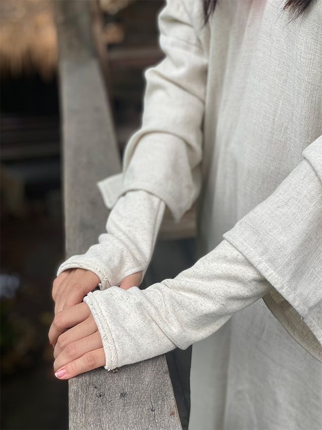 asana HEMP100% 厚手 ロングスリーブ シャツ・きなり【パヤカ