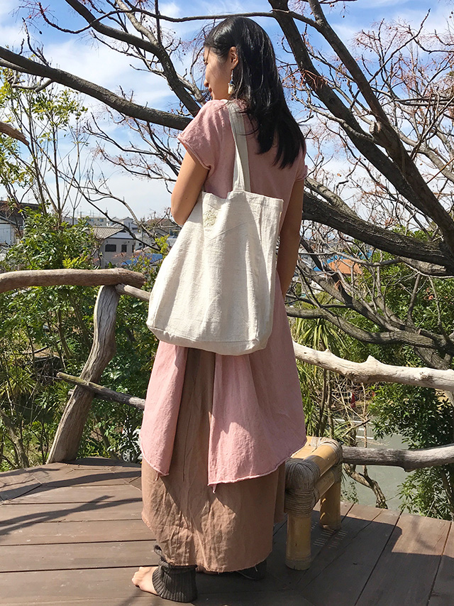 asana HEMP100% 端切れ エコバッグ・きなり