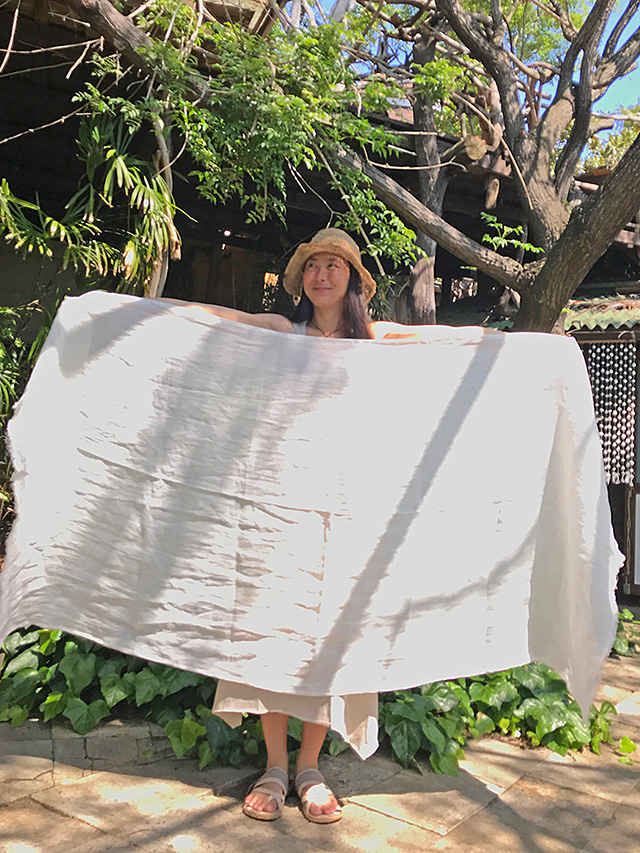 asana HEMP100% ガーゼ ショール・きなり