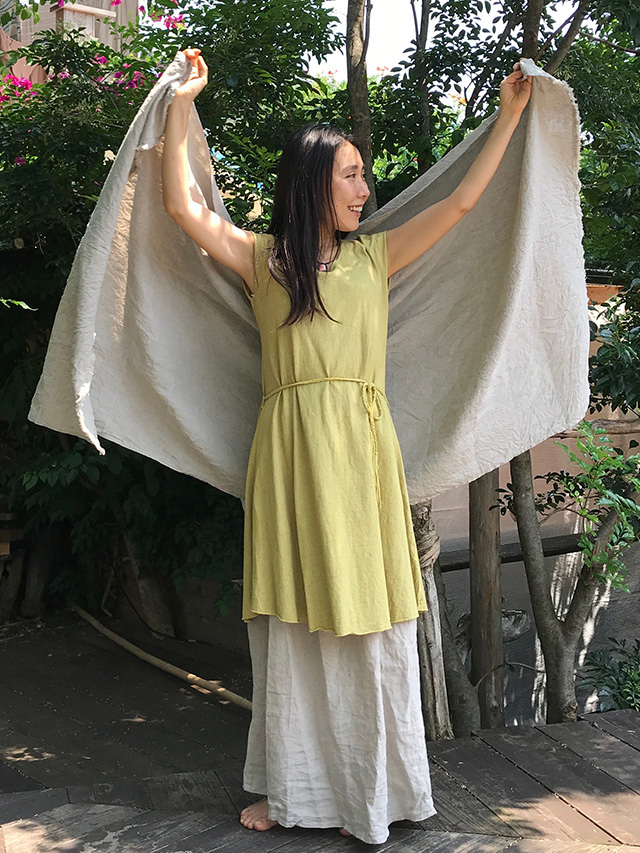 asana HEMP100% ショール・きなり