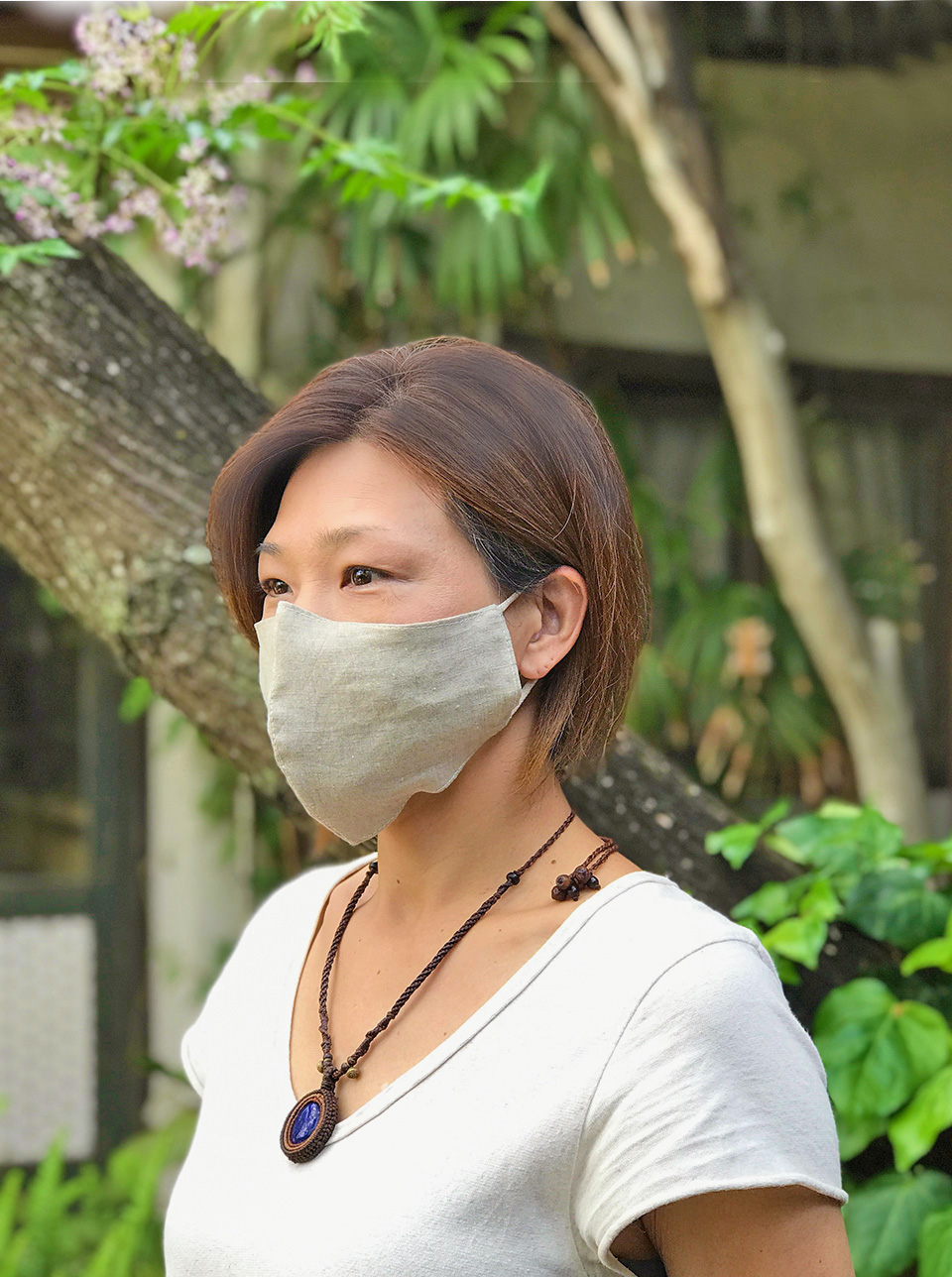 asana HEMP100% 立体 布マスク・きなり