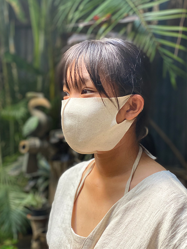 asana リネンコットン 薄手 のびのび 布マスク