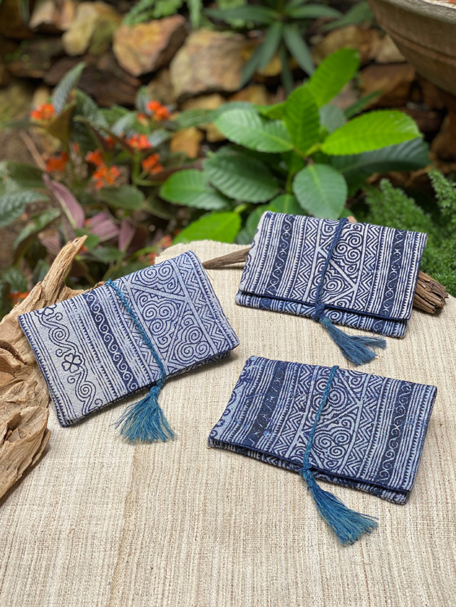 asana HEMP100% 縄文袋・インディゴ トラディショナル抜染