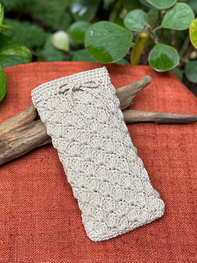 asana HEMP100% 手編み 携帯ケース